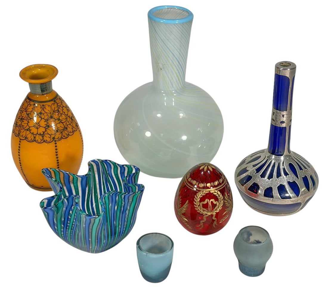 Venini, Silver Overlay, Bohemian, Russian 7pc LOT (1 of 10)