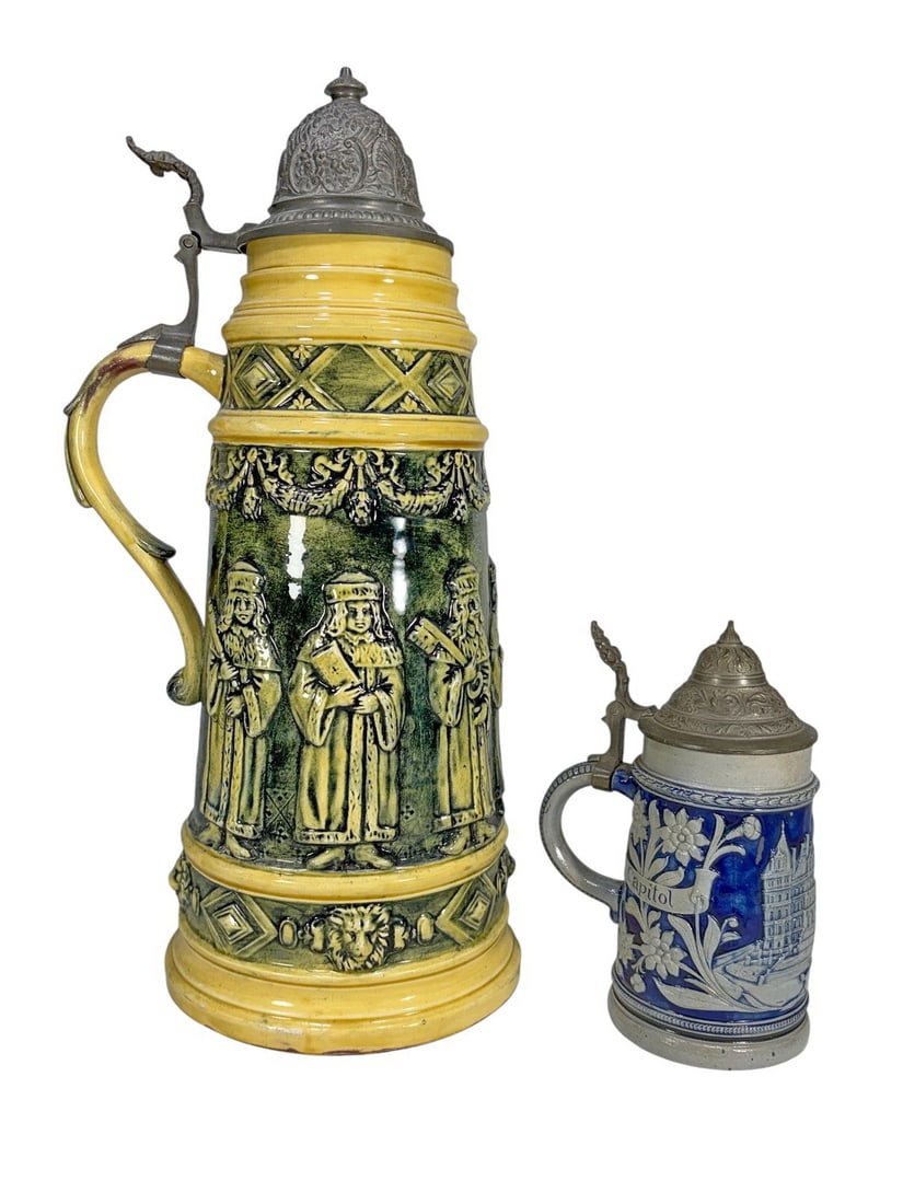 King Werk German & Albany Beer Stein Lidded 2pcs (1 of 10)