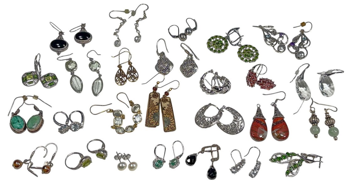 925 Silver, Tiger Eye, Turquoise Earrings 52pc LOT (1 of 7)