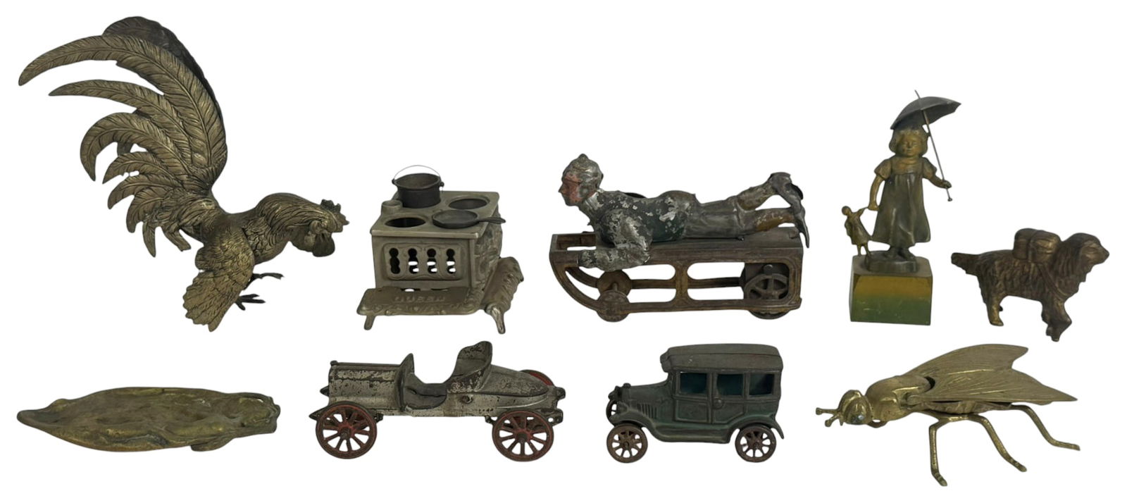 Vintage Cast Iron & Metal Figural Objects 9pc LOT (1 of 11)