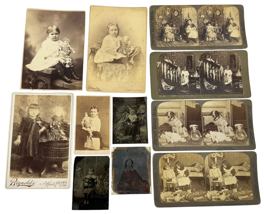 Antique Cabinet Cards Tintypes & Stereoviews 11pcs (1 of 10)