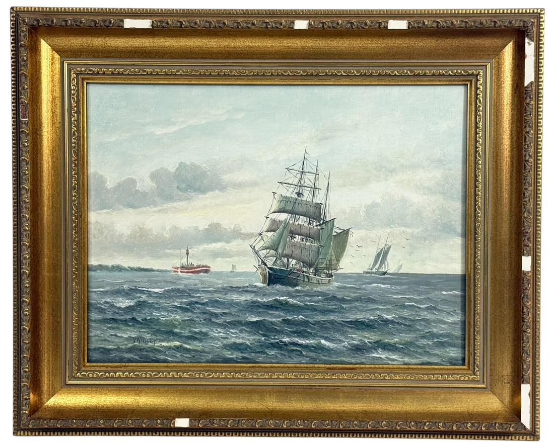 Verner Nielsen Seascape Oil Painting on Canvas (1 of 8)