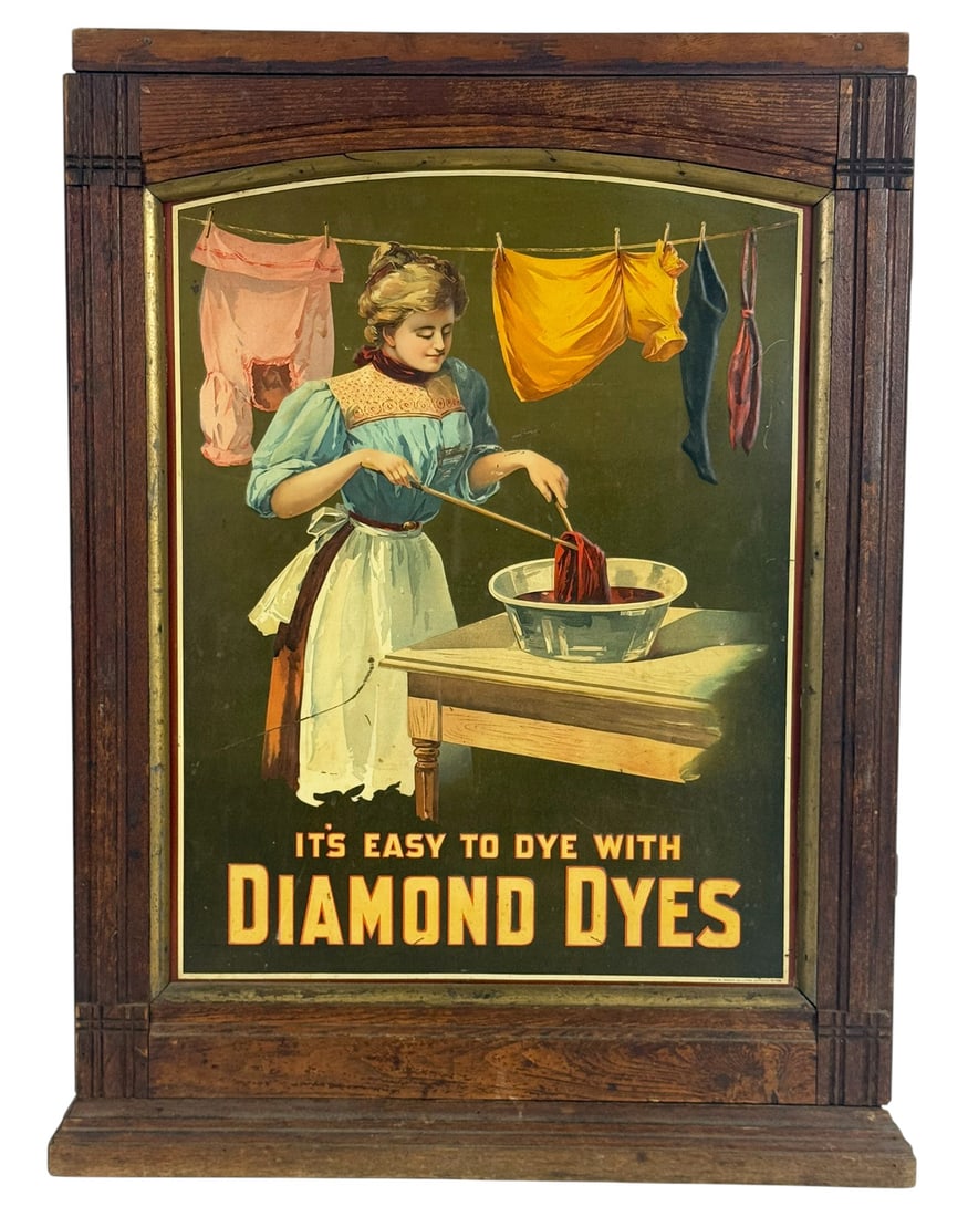 Antique Diamond Dyes Advertising Litho Dye Cabinet (1 of 15)