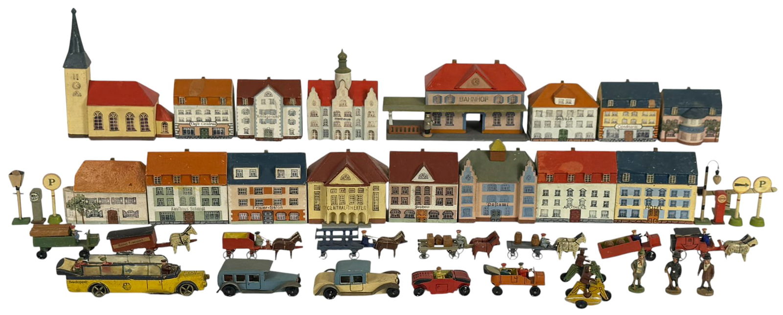 Vintage German Wooden Village Miniatures 42pc LOT (1 of 7)