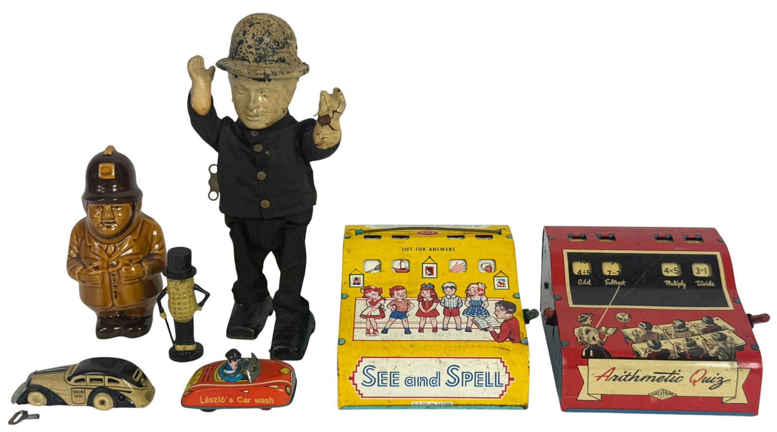 Wind-Ups, Tin Toys, Educational Games & More 7pcs (1 of 15)