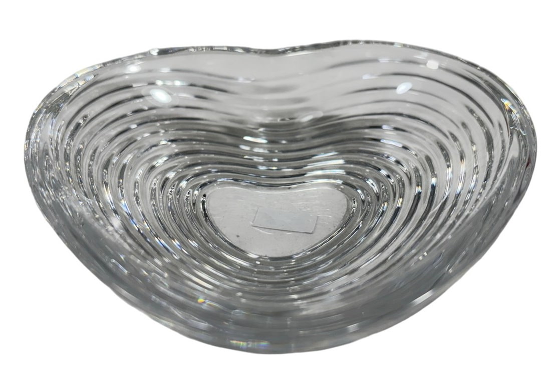 Baccarat Clear Crystal Stepped Heart Trinket Dish (1 of 6)