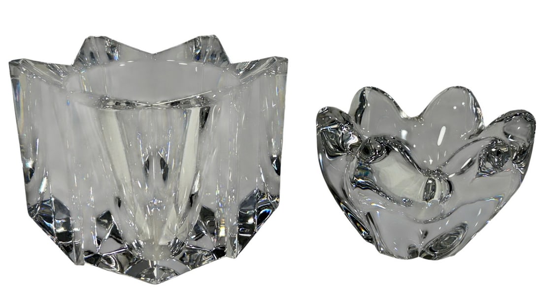 Baccarat & Orrefors Corona Lead Crystal Bowls 2pcs (1 of 8)