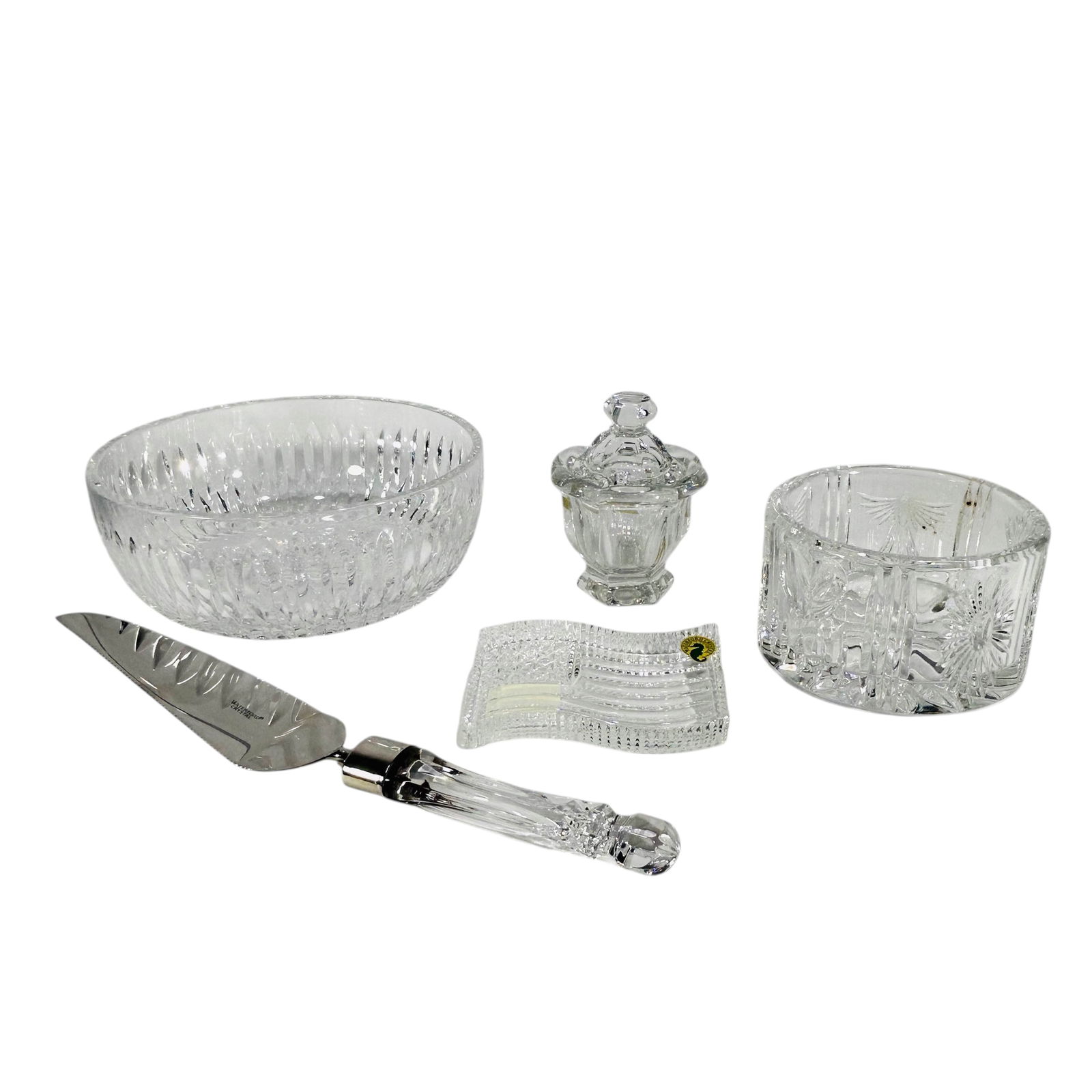 Waterford Baccarat Crystal Bowl Jar Knife 5pc LOT (1 of 8)