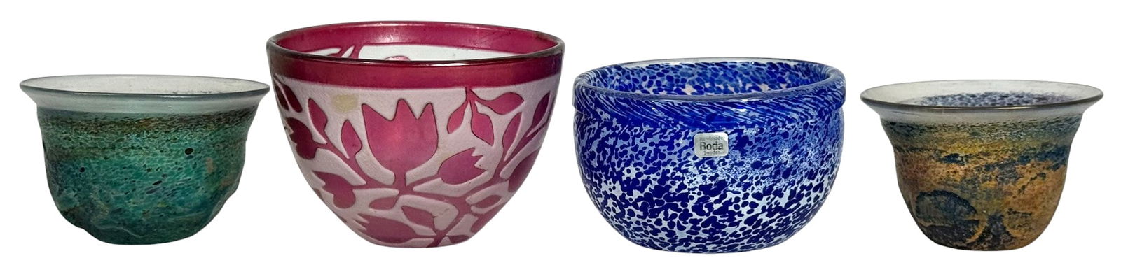 Kosta Boda Swedish Miniature Art Glass Bowls 4pcs (1 of 10)