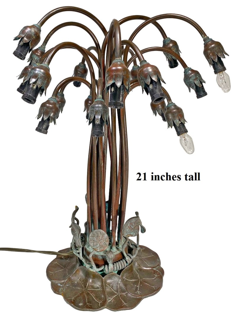 Tiffany Style Bronze 18 Lights Lily Table Lamp 21" (1 of 4)