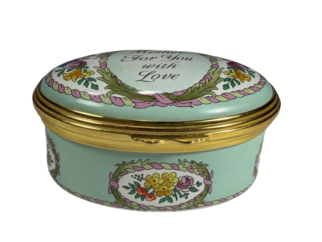Halcyon Days Enamels England Mother Trinket Box (1 of 5)