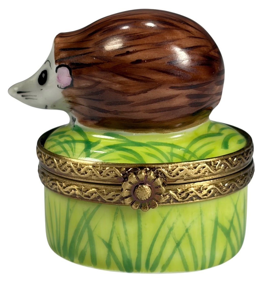 Limoges France Hedgehog Hand-Painted Trinket Box (1 of 5)