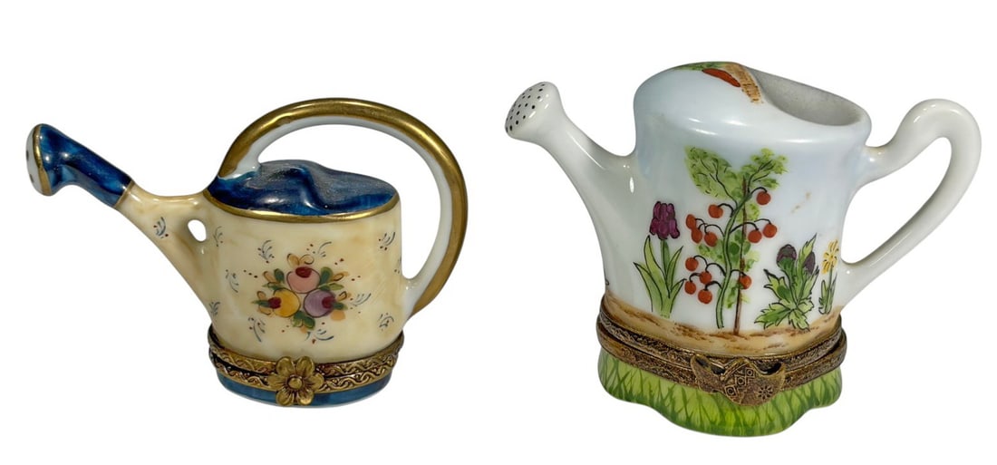 Limoges France Watering Cans Trinket Boxes 2pc LOT (1 of 5)