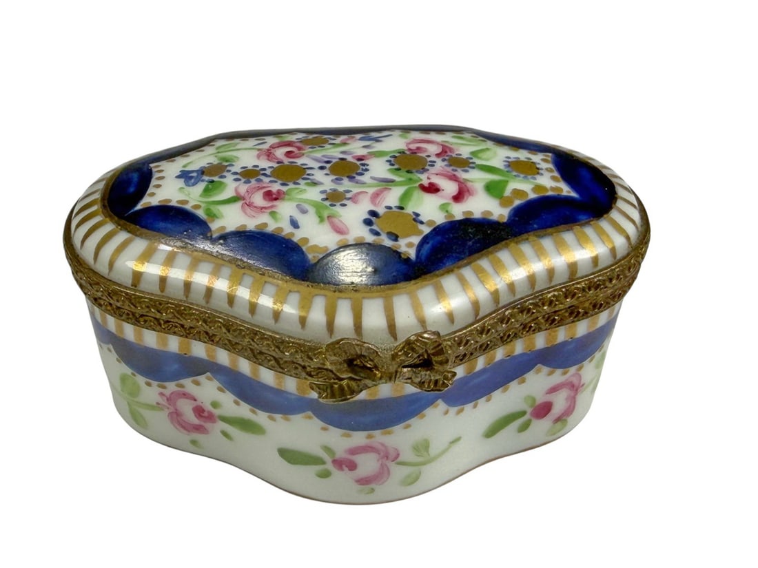 Limoges France Hand-Painted Oval Box Trinket Box (1 of 4)