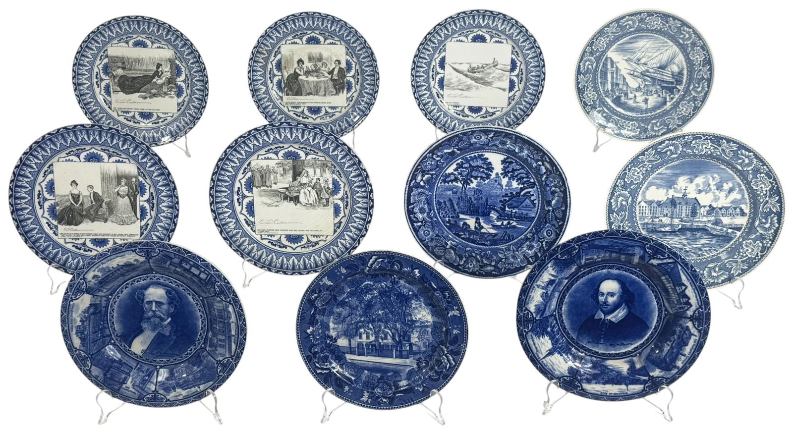 Staffordshire, Wedgwood, Royal Doulton B&W Plates (1 of 15)