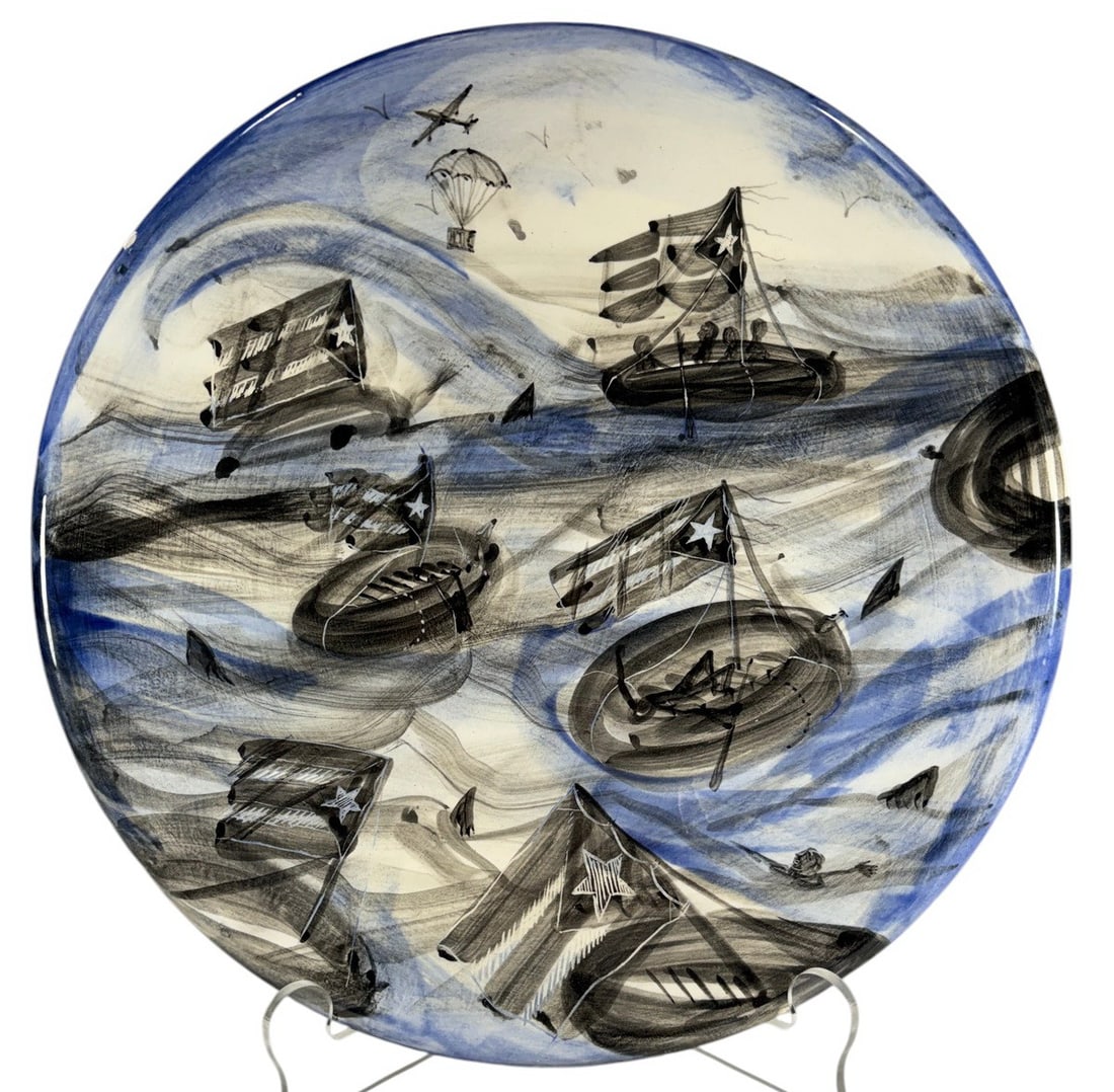 Pablo Cano GRASP Guantanamo Painted Ceramic Plate (1 of 5)