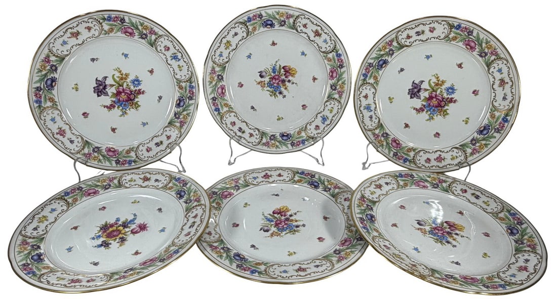 Oscar Schaller Bavaria Germany Floral Dishes 6pcs (1 of 6)