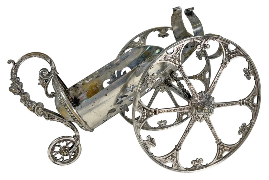 Antique WMF Silverplated Chariot Bottle Holder 9" (1 of 6)