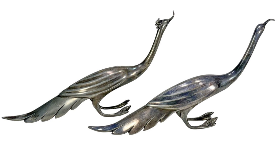 Weidlich Brothers MFG Co Silverplated Peacocks 2pc (1 of 6)