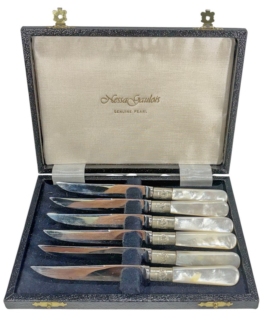 Nessa Gaulois Sheffield England MOP Knives 6pc LOT (1 of 4)