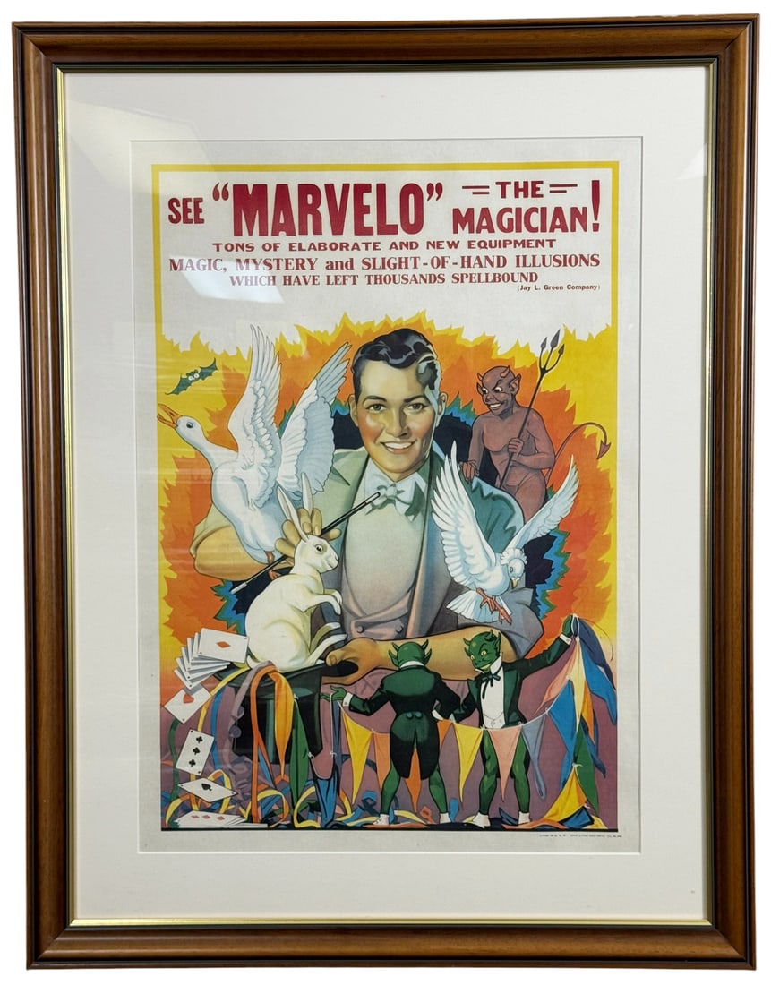 1930s 'Marvelo the Magician' Magic Show Poster (1 of 14)
