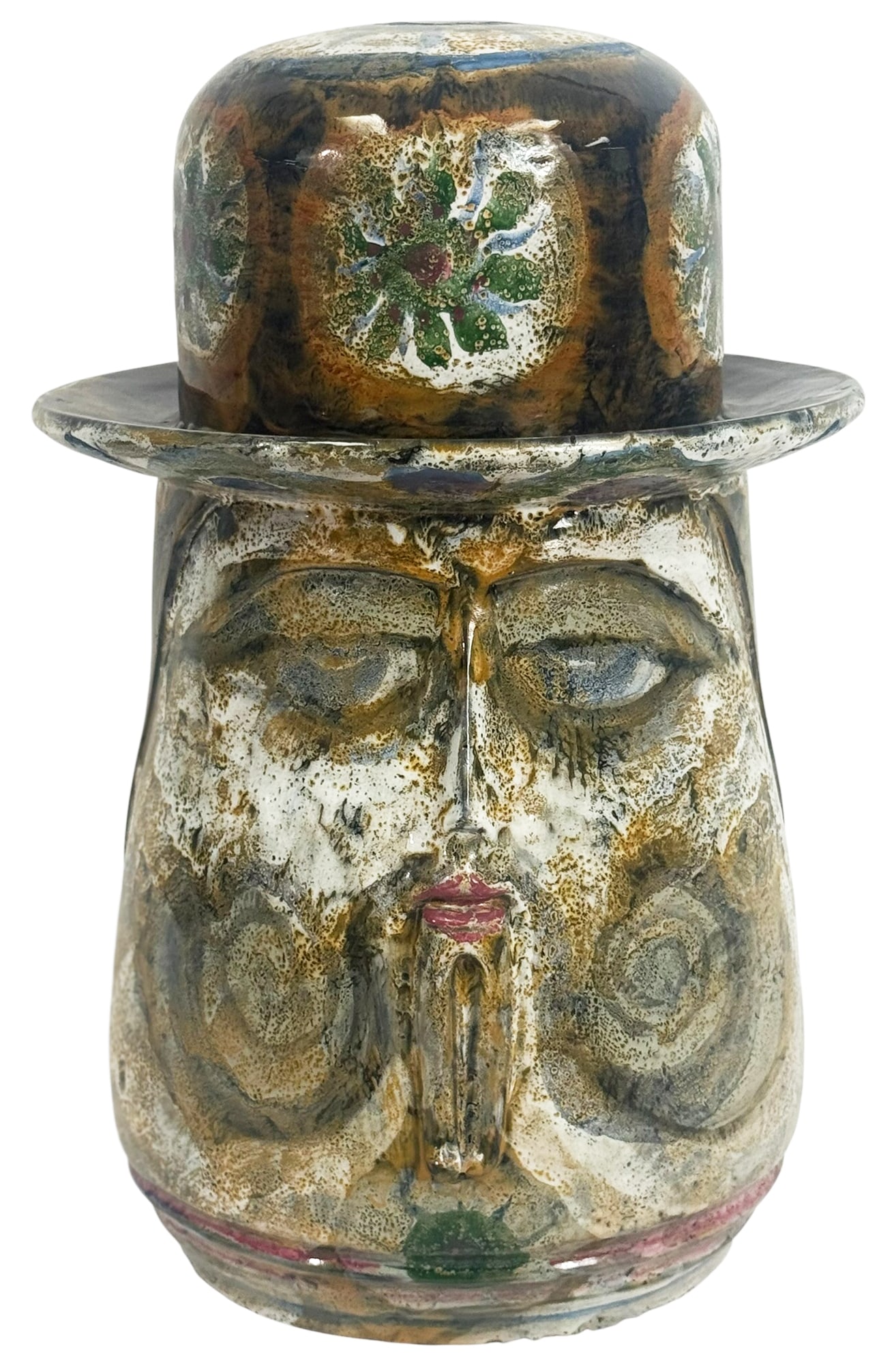 Surrealist HP Glazed Pottery Bust Sculpture 16" H (1 of 8)