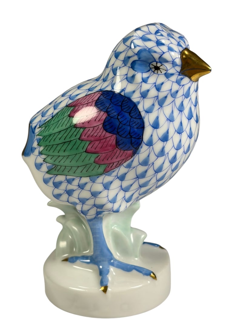 Herend Hungary Fishnet Baby Chick Porcelain Fig (1 of 5)