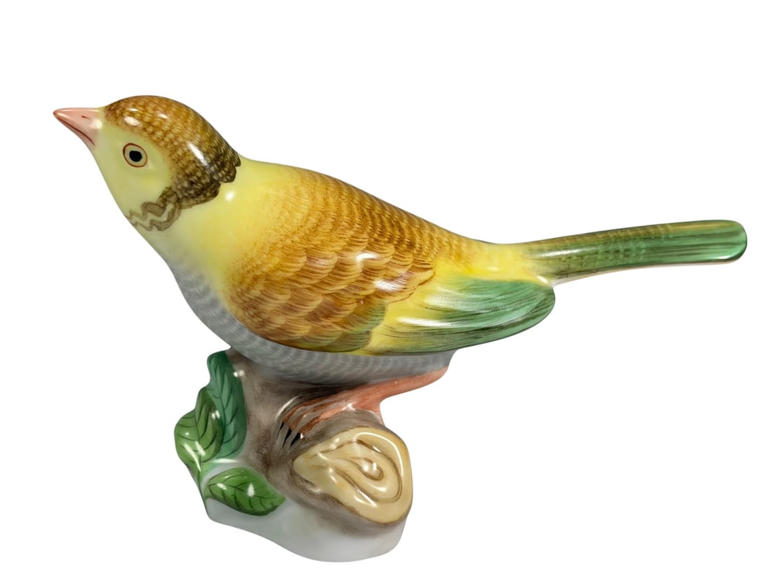 Herend Hungary Yellow & Green Bird Porcelain Fig (1 of 5)