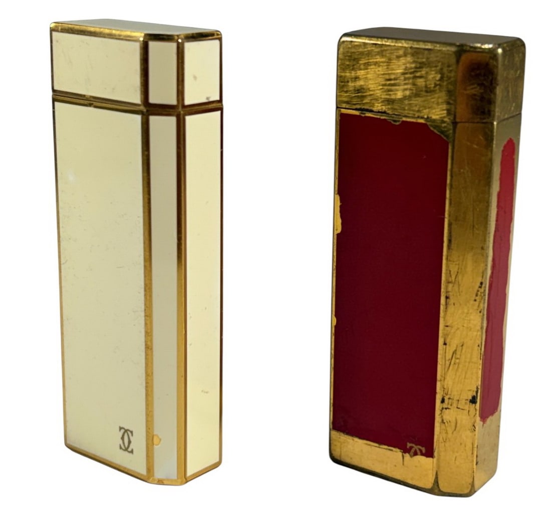 Cartier Paris Les Must Lacquer Lighters 2pc LOT (1 of 10)