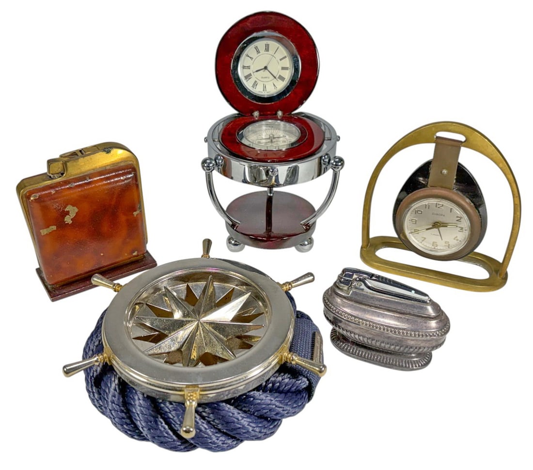 Locatelli Ashtray, Ronson Lighter & Clocks 5pcs (1 of 10)