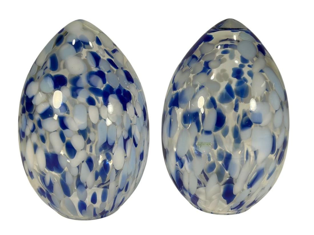 Pair of Murano Style Glass Speckled Eggs Shades (1 of 3)