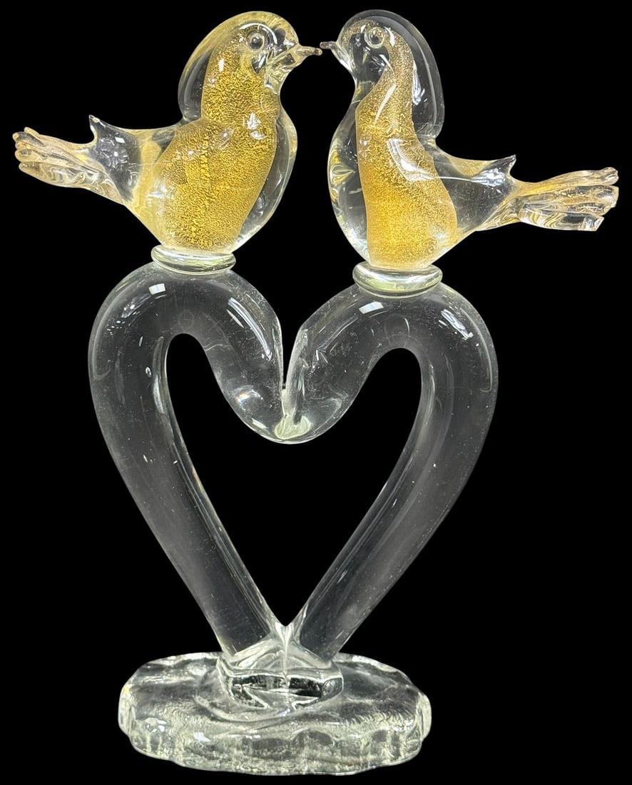 Sandro Frattini Murano Glass Lovebirds Sculpture (1 of 8)