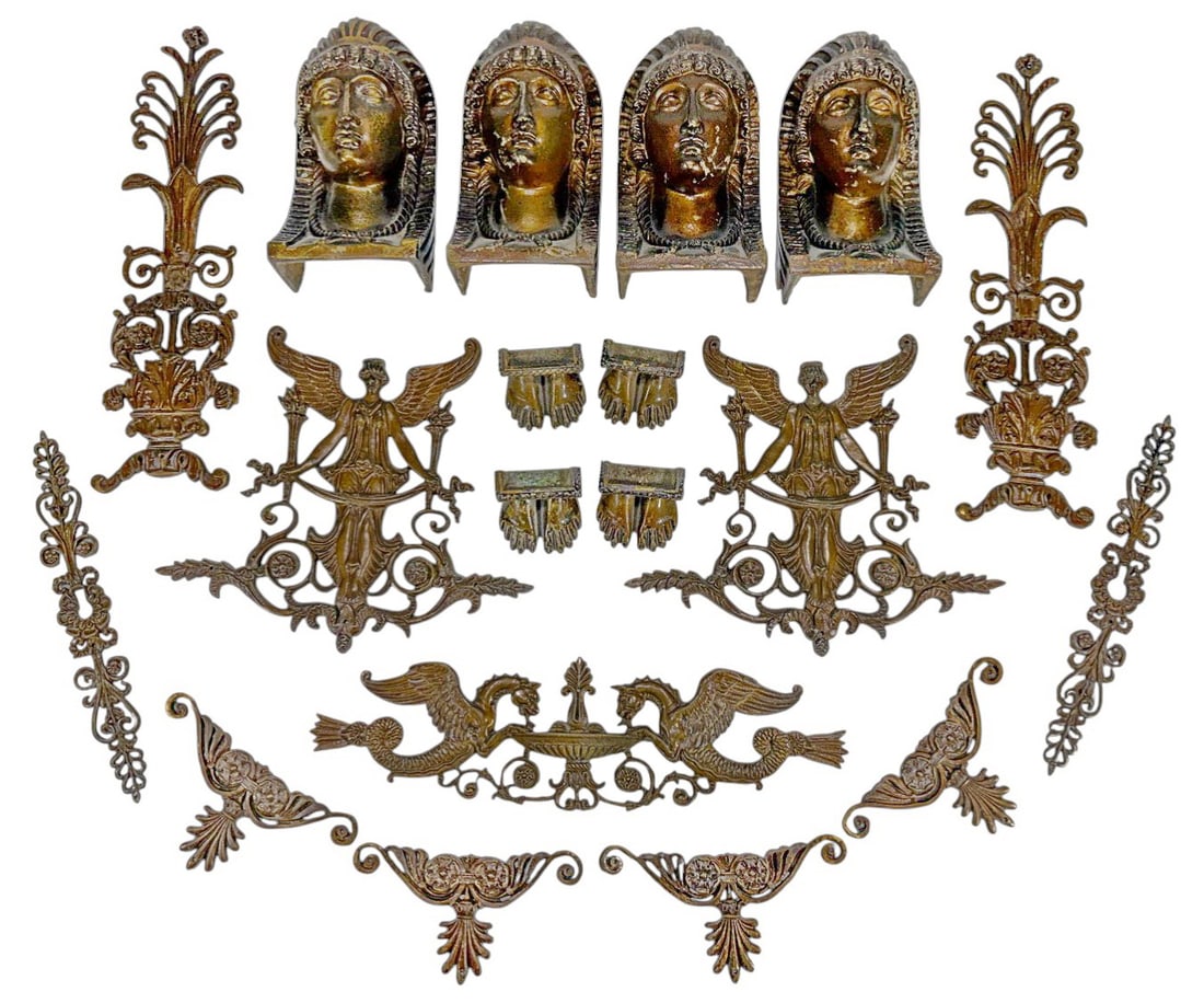 Antique French Bronze Furniture Ornaments 19pc LOT (1 of 7)