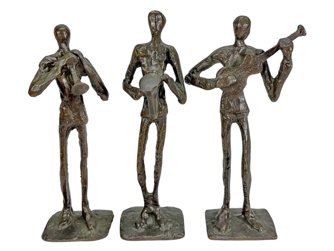 Bernard Kim MCM Brutalist Musician Bronzes 3pc LOT (1 of 5)