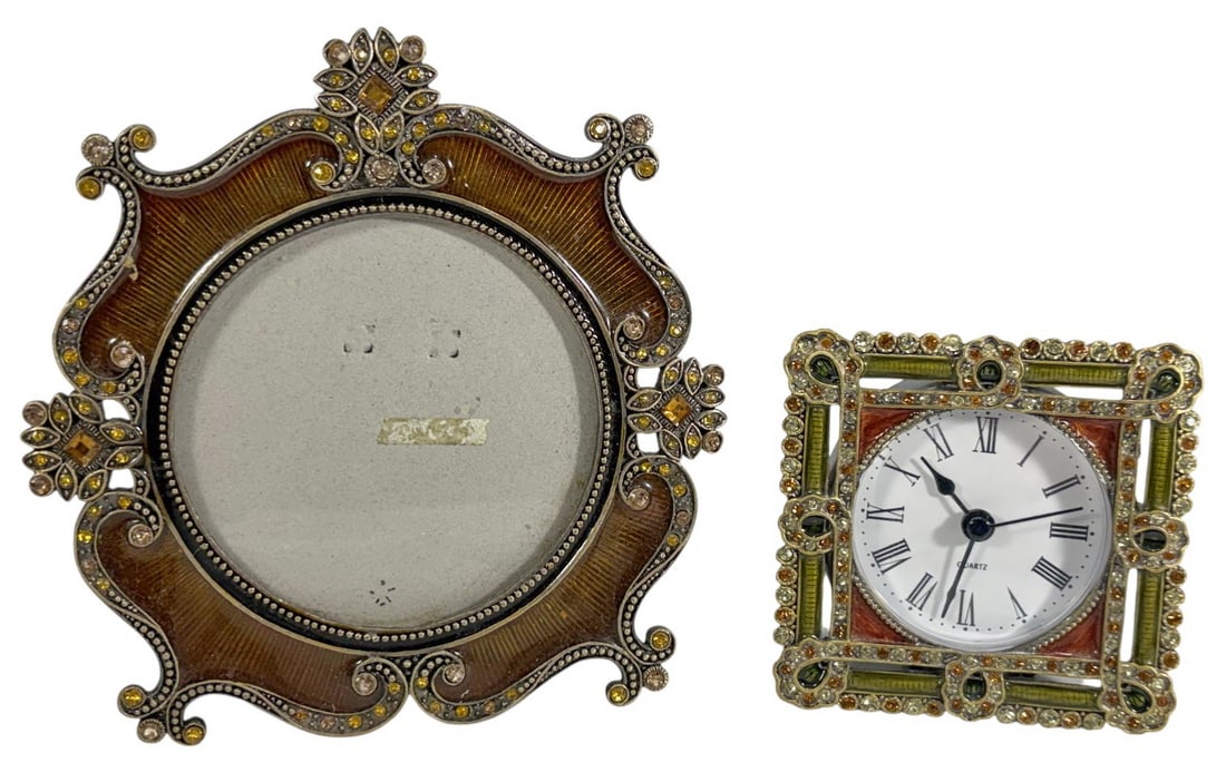 Jay Strongwater Style Clock & Picture Frame 2pcs (1 of 6)