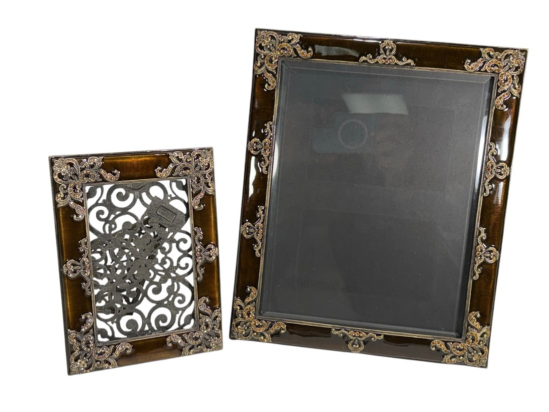 Olivia Riegel Enamel Metal Picture Frames 2pc LOT (1 of 6)