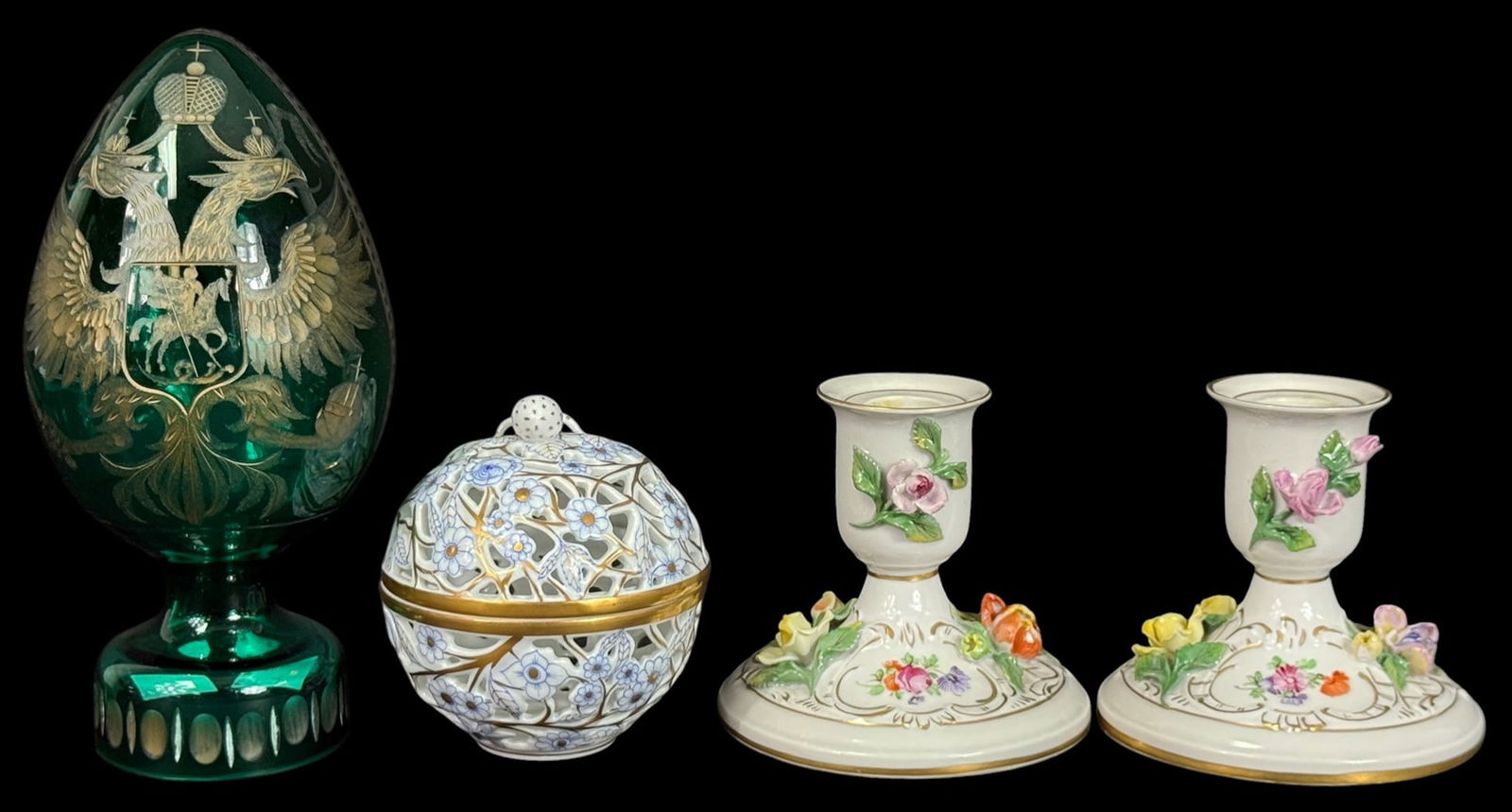 Dresden, Herend & Faberg-style Decorative Items (1 of 11)