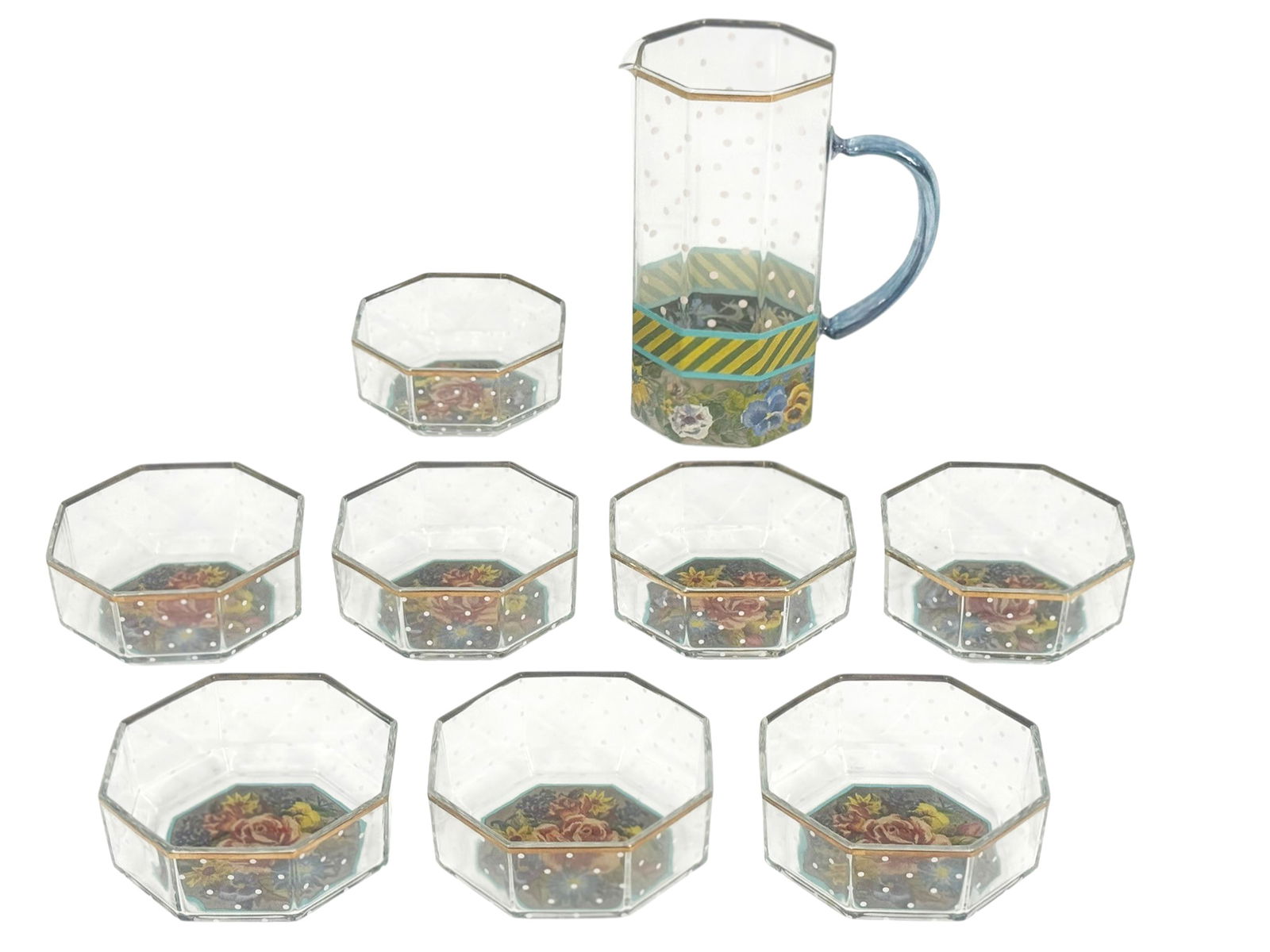 Mackenzie-Childs Floral Polka Dot 9pc Service SET (1 of 5)