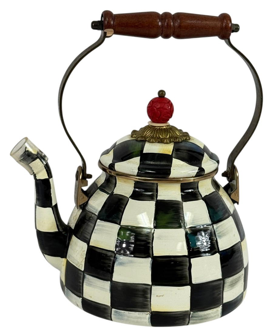 MacKenzie-Childs Courtly Check Enamelware Kettle (1 of 9)
