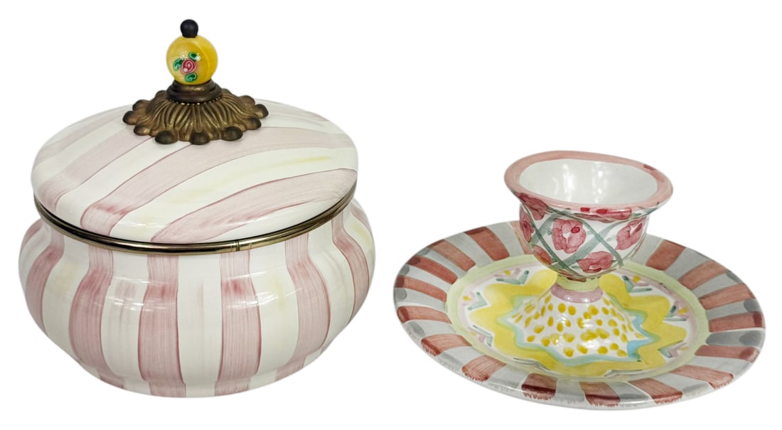 2pc MacKenzie-Childs Egg Cup & Squash Pot Canister (1 of 6)
