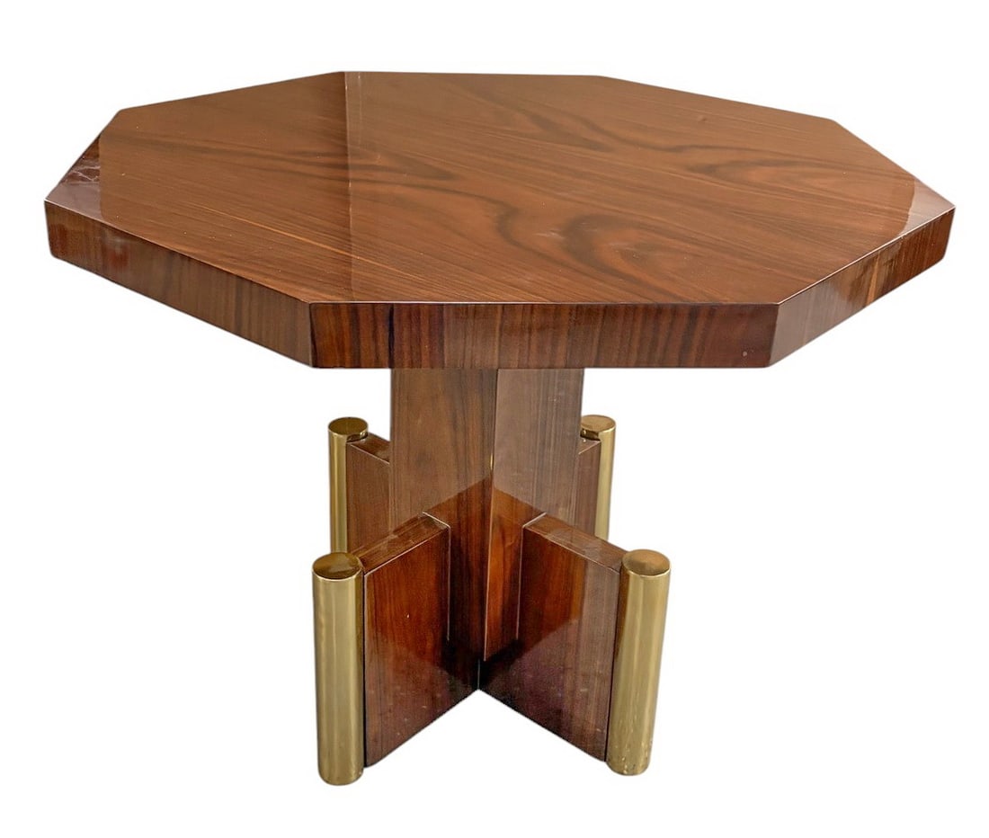 Art Deco Style Mahogany Octogonal Side Table (1 of 4)