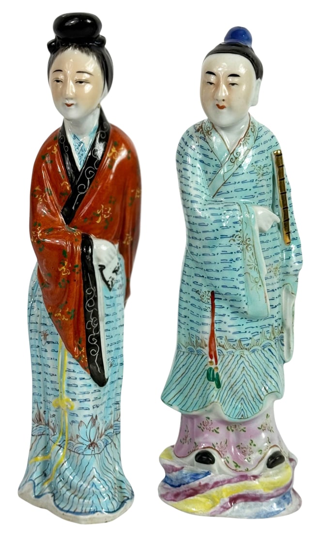 Pr of Mid Century Chinese Export Porcelain Figures (1 of 10)