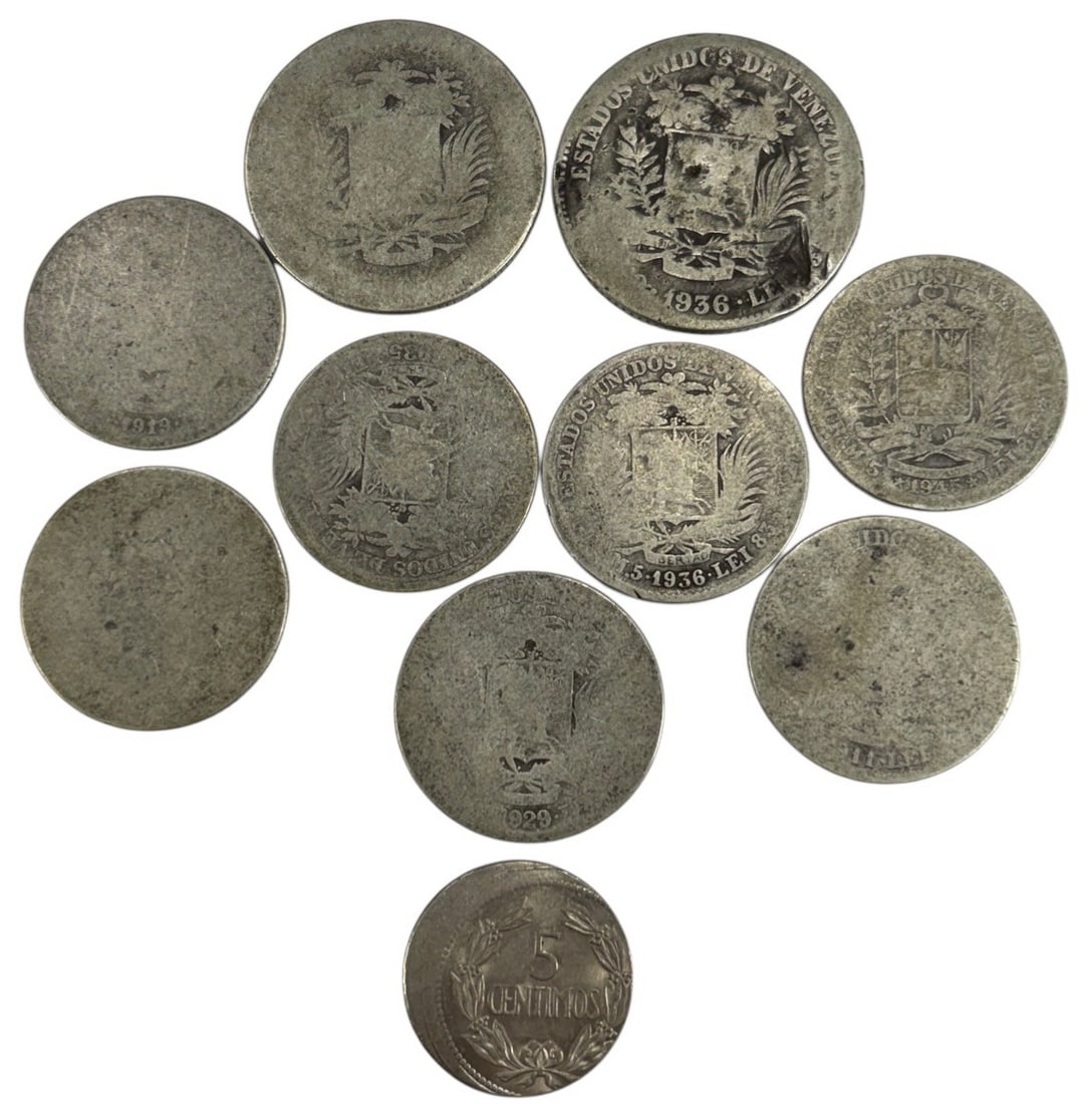 Venezuelan 5 Cents & Assorted Coins, 52.2 g, 10pcs (1 of 4)