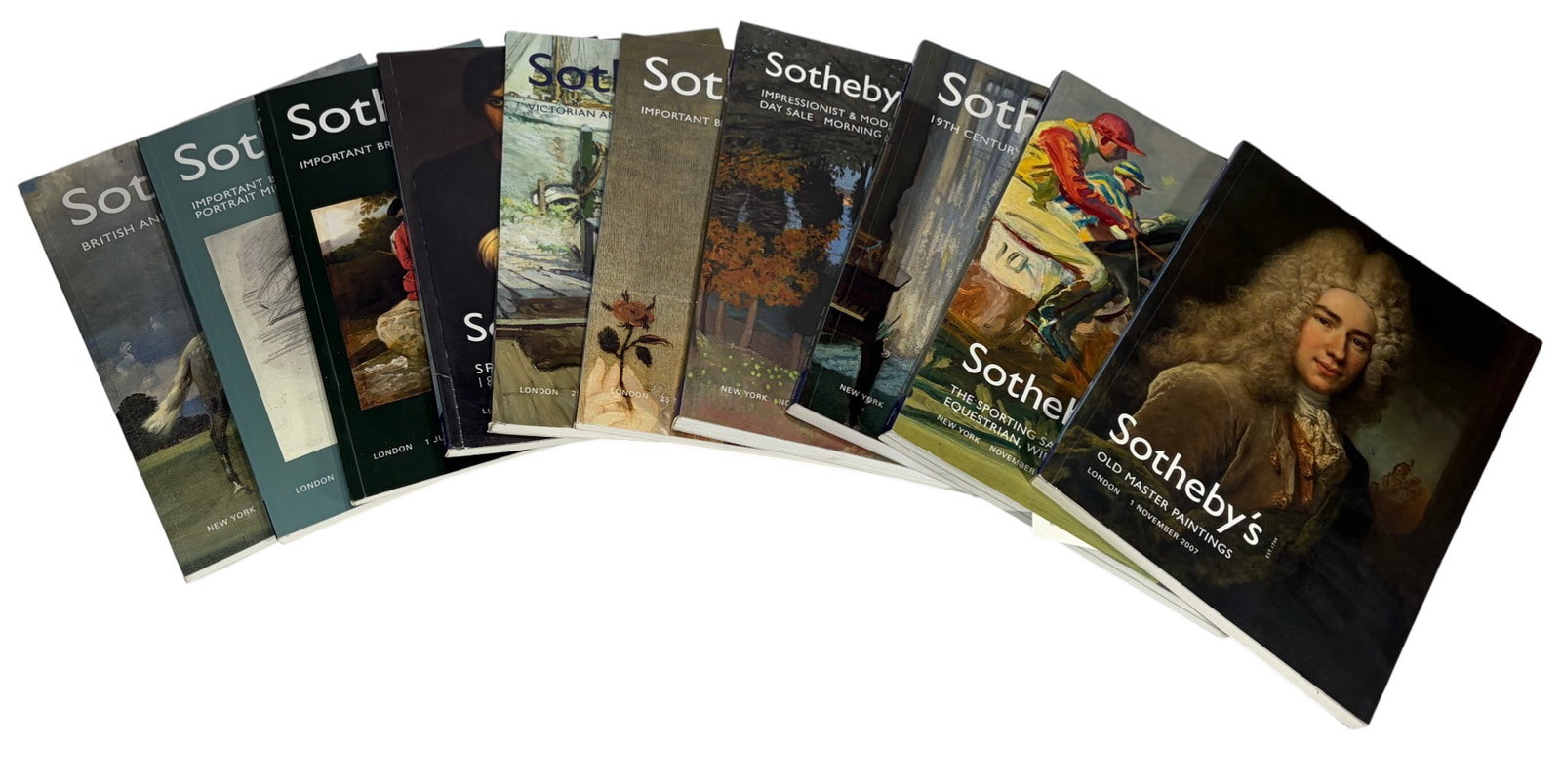 Sotheby's 2004/06/07 Auction Catalogs 10pc LOT: Group of ten Sothebys auction catalogs from London and New York sales, including Important British Pictures, British and Sporting Paintings, Impressionist & Modern Art, Spanish Painting 1850-1930, Old