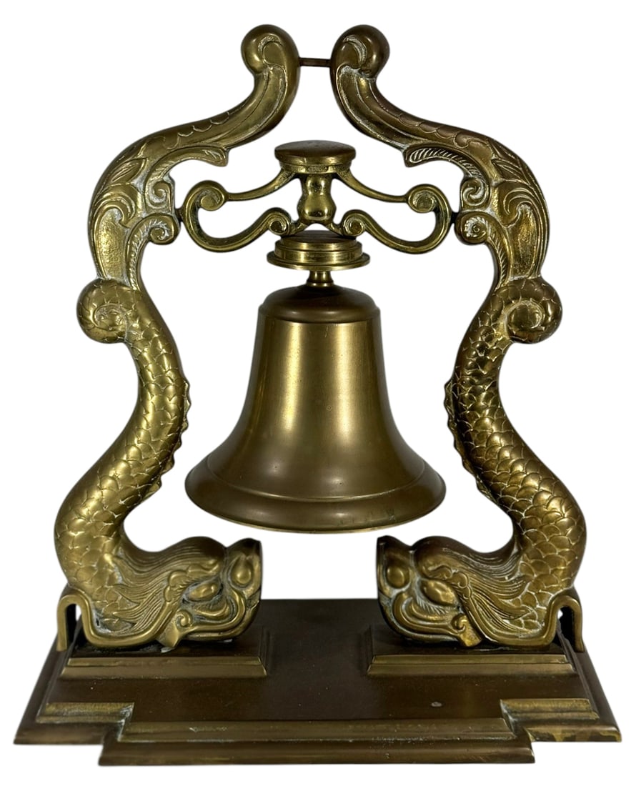 Nautical Dolphin Form Mixed Metal Ships Bell HEAVY (1 of 6)