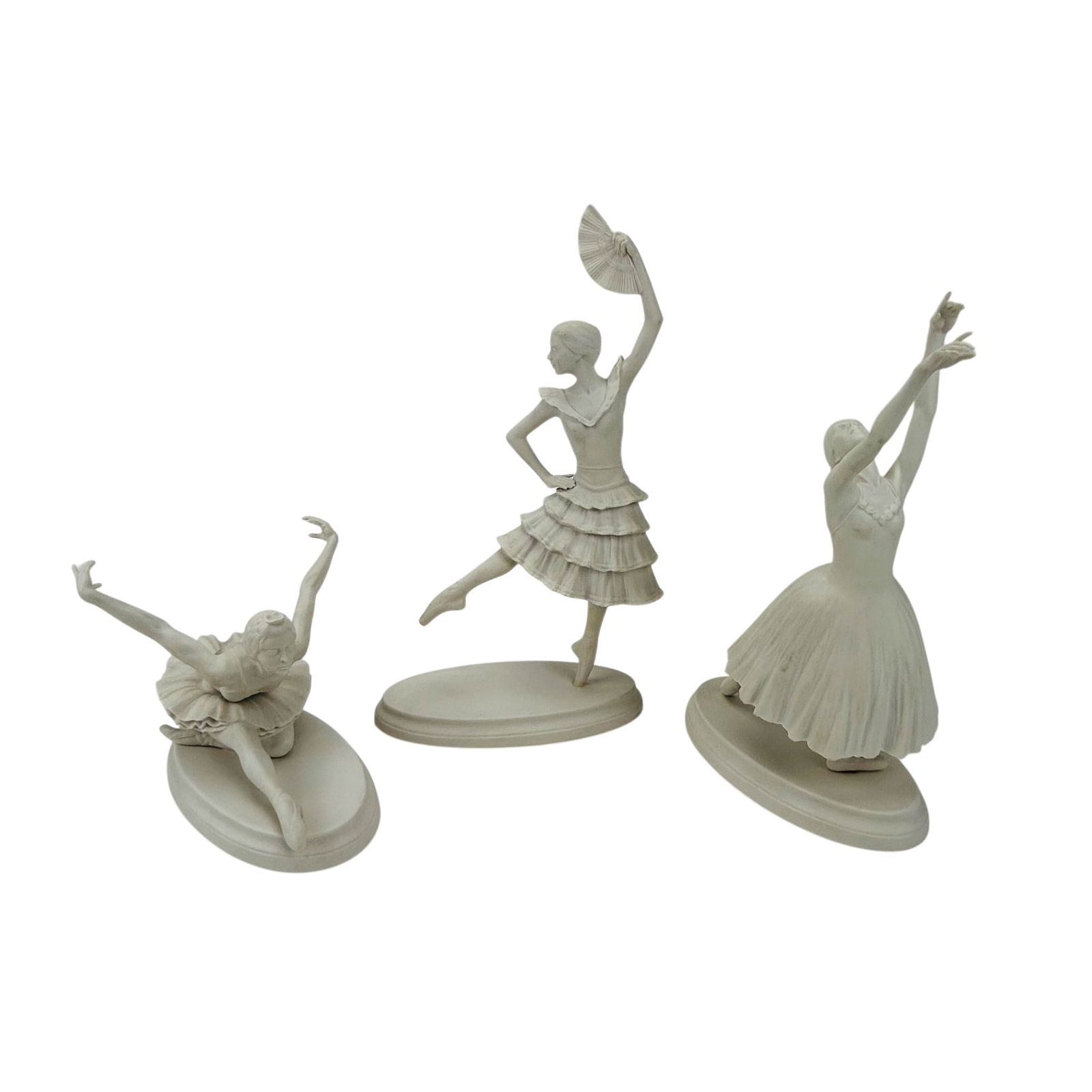 3 Boehm Porcelain Limited Edition Ballet Figurines: Group of three porcelain figures by Edward Marshall Boehm Studios from the Classic Moments from Classical Ballet series. Includes Don Quixote, Swan Lake, and Giselle examples. Each mounted on an oval