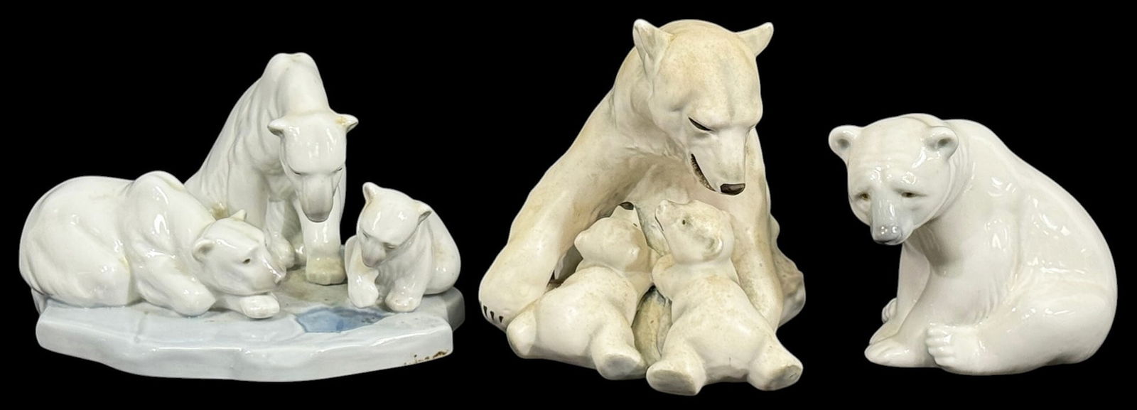 3pc Lladro & Goebel Porcelain Polar Bear Figurines (1 of 8)