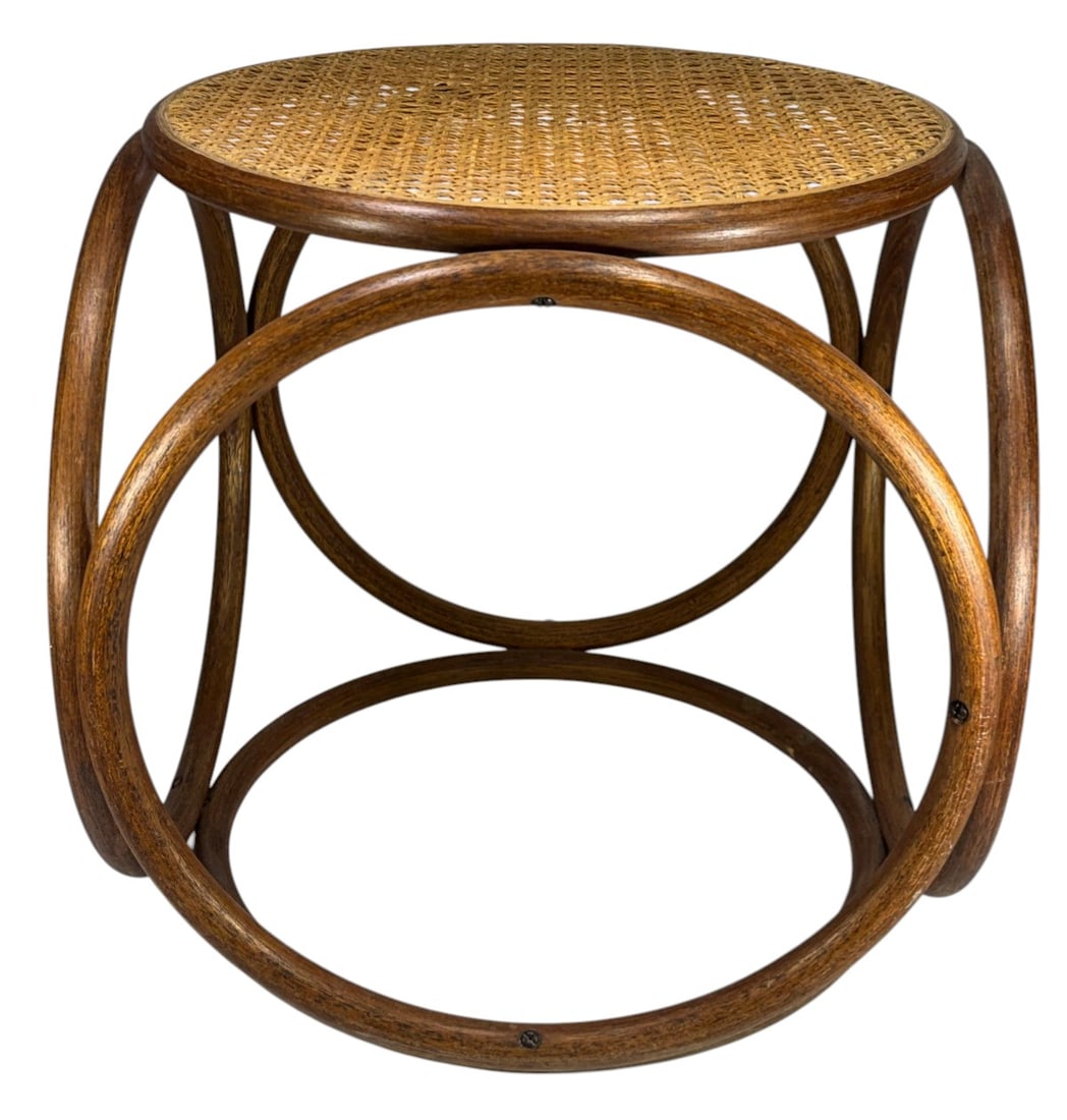 Mid Century Vienna Thonet Bentwood Cane Seat Stool (1 of 4)