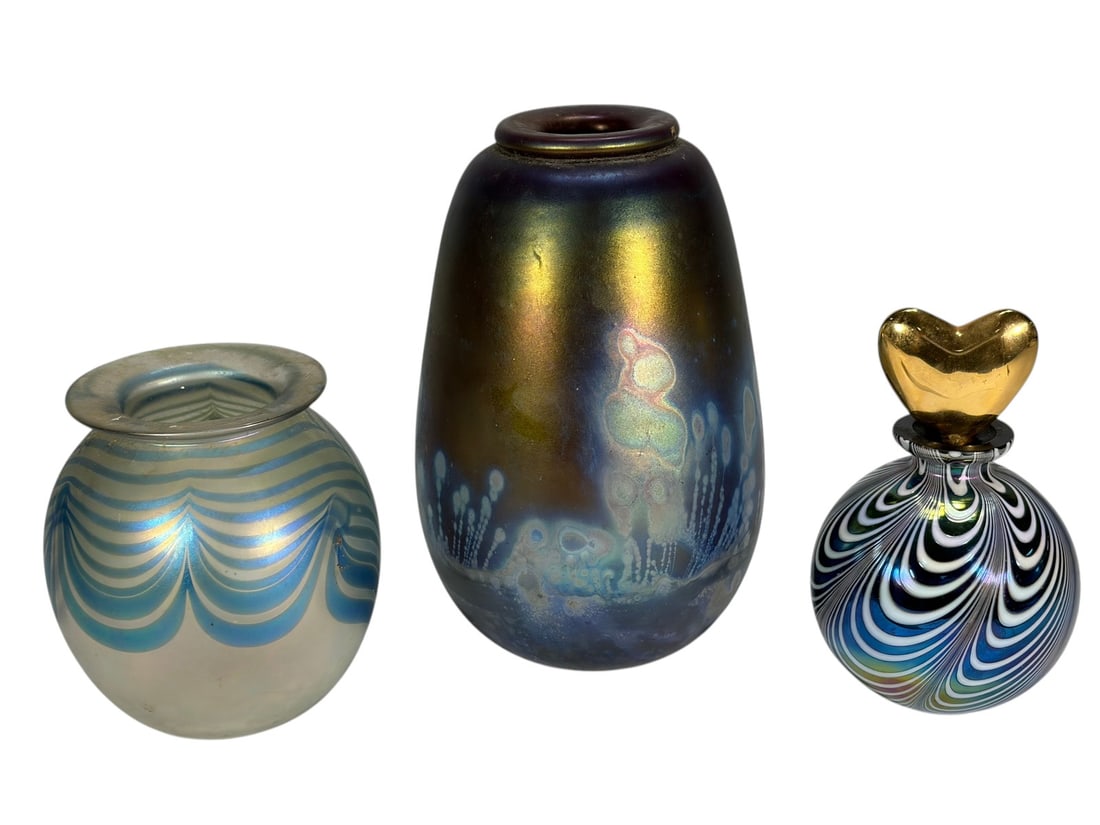 Robert Eickholt & Others Art Glass Vases 3pc LOT (1 of 8)