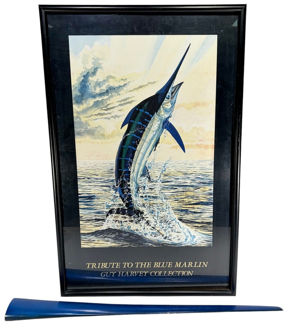 Guy Harvey Marlin Print w/ Marlin Jaw Spear (1 of 5)